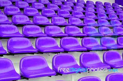 Purple Stadium Seats Stock Photo