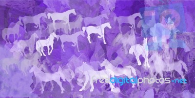 Purple Stampede Stock Image