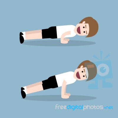 Push Up Exercise Stock Image