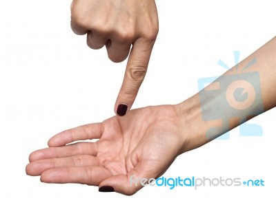 Put It In My Hand Gesture Stock Photo