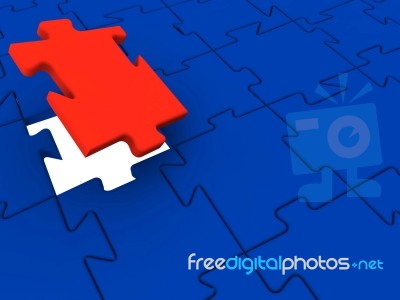 Puzzle Blue And Red Stock Photo