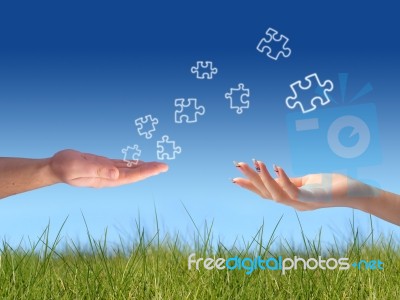 Puzzle Game Stock Photo