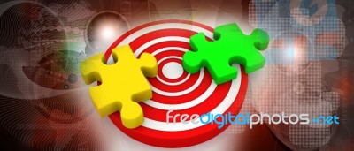 Puzzle On Target Stock Image