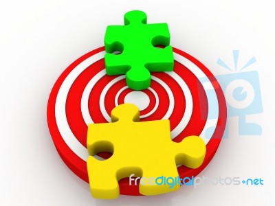 Puzzle On Target Board Stock Image