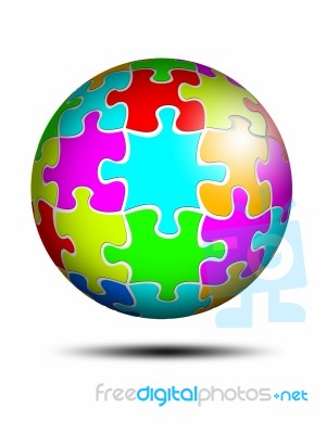 Puzzle Sphere Stock Image