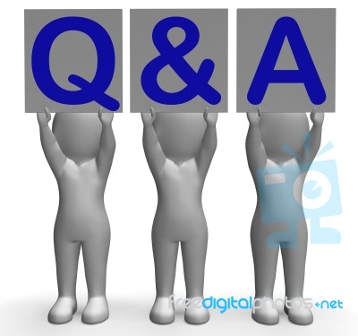 Q&a Banners Shows Online Support And Assistance Stock Image