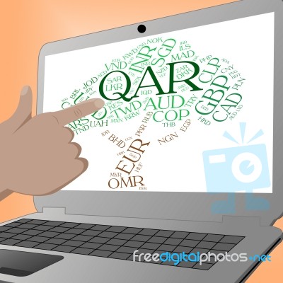 Qar Currency Indicates Exchange Rate And Fx Stock Image