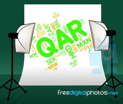 Qar Currency Indicates Qatari Rial And Currencies Stock Image