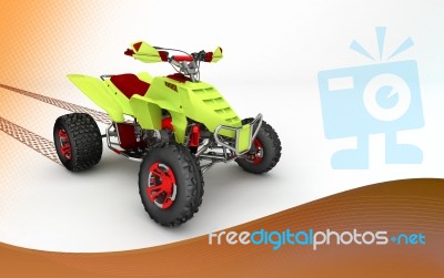 Quad Bike In 3d Stock Image