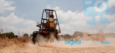 Quad Bike In High Speed Stock Photo