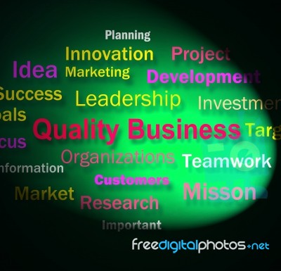 Quality Business Words Means Excellent Company Reputation Stock Image