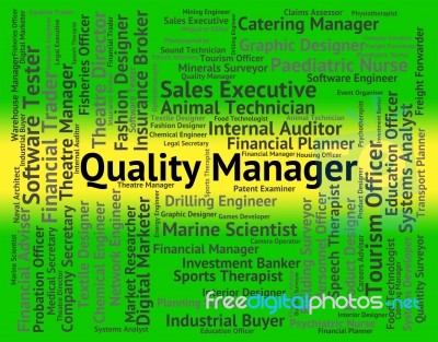 Quality Manager Represents Boss Chief And Jobs Stock Image