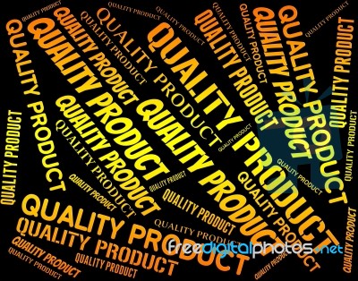 Quality Product Indicates Stocks Shop And Words Stock Image