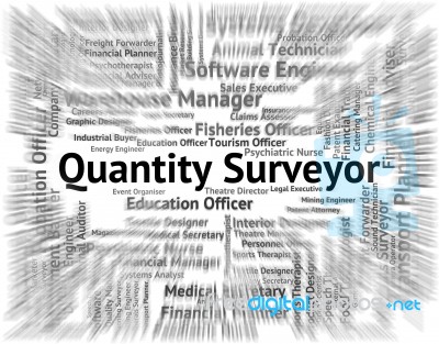 Quantity Surveyor Showing Measurer Employment And Recruitment Stock Image