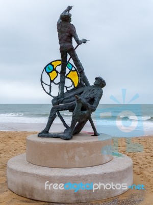 Quarteira, Southern Algarve/portugal - March 6 : Fishermen Of Qu… Stock Photo