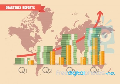 Quarterly Reports Infographic Stock Image