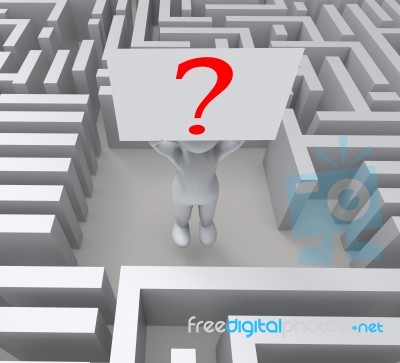 Question In Maze Showing Confusion Stock Image