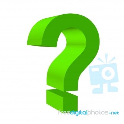 Question Mark Green Stock Image