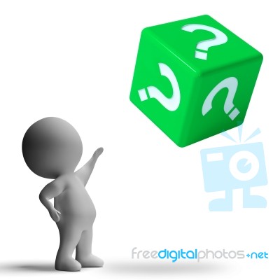 Question Mark On Dice Showing Confusion Stock Image