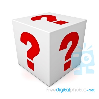 Question Mark On White Box Stock Image