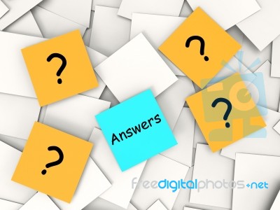 Questions Answers Post-it Notes Show Asking And Finding Out Stock Image