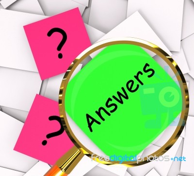 Questions Answers Post-it Papers Show Questioning And Explanatio… Stock Image
