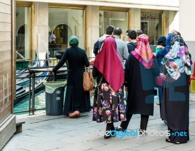 Queue At The Gondola Station Stock Photo