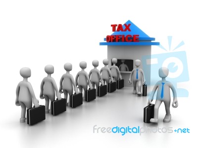 Queue For Tax Payment Stock Image