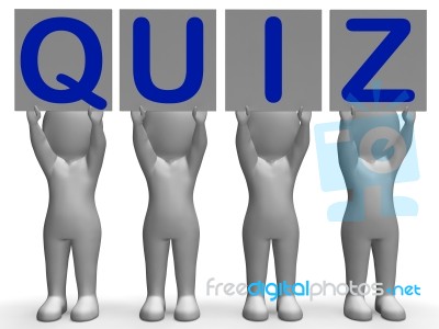 Quiz Banners Means Quiz Games Or Exams Stock Image