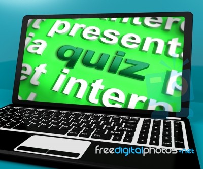 Quiz Computer Means Test Quizzes Or Questions Online Stock Image