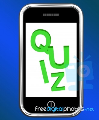 Quiz On Phone Means Test Quizzes Or Questions Online Stock Image