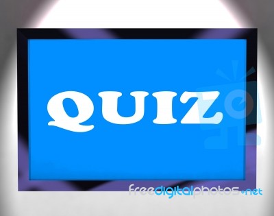 Quiz Screen Means Test Quizzes Or Questioning Online
 Stock Image