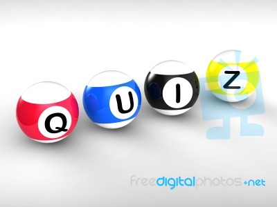 Quiz Word Showing Test Or Quizzing Stock Image