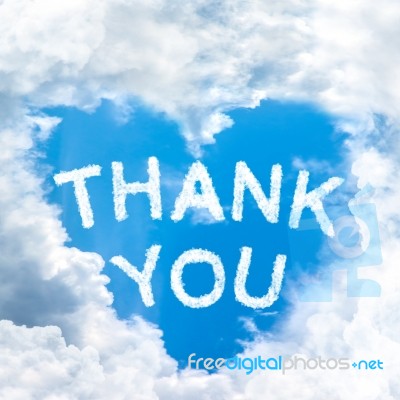 Quote Thank You Concept Tell By Sky Cloud Nature Stock Photo