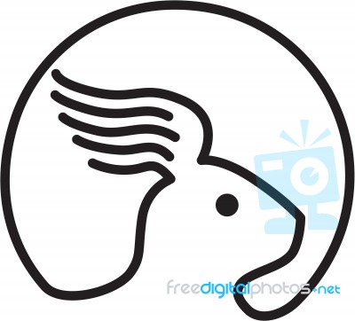 Rabbit Wing Ear Side Retro Stock Image