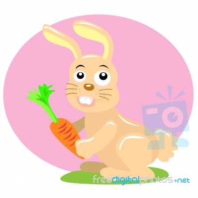 Rabbit With Carrot Stock Image