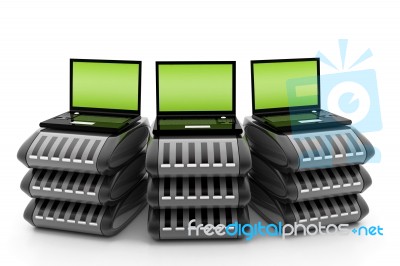 Rack Of High Performance Servers Stock Image