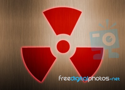 Radioactive Symbol On Metal Stock Image