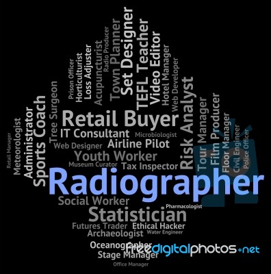 Radiographer Job Indicates Radiographists Recruitment And Work Stock Image