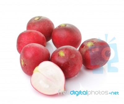 Radish Isolated On White Background Stock Photo