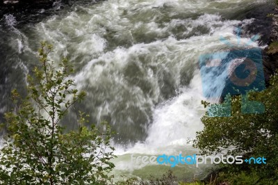 Raging Torrent Escaping From Loch Morar Stock Photo