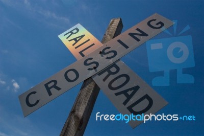 Railroad Crossing Stock Photo