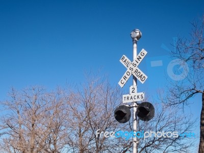 Railroad Crossing Sign Stock Photo