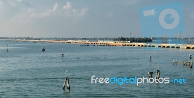 Railway Line Into Venice Stock Photo