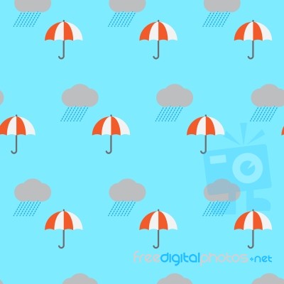 Rain Cloud And Umbrella Stock Image