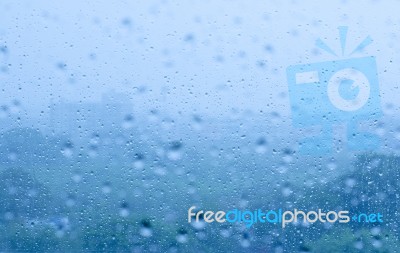 Rain Drop On Glass Stock Photo