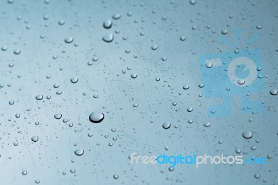 Rain Drops On Clear Glass, Rain Droplets Stock Photo