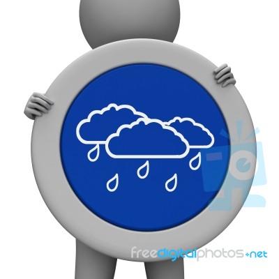 Rain Sign Indicates Display Squally And Squall Stock Image