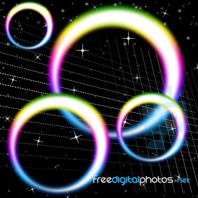 Rainbow Circles Background Means Colorful Circular And Heavens
 Stock Image