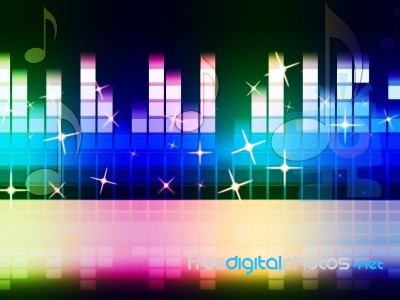 Rainbow Music Background Means Instruments Musical Or Classical Stock Image